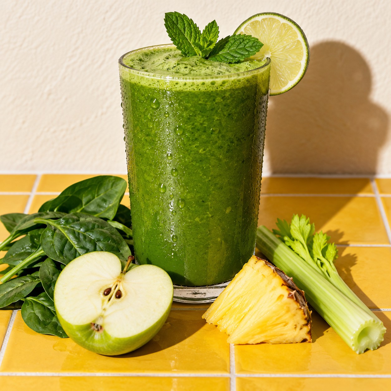 Jugo verde ya servido